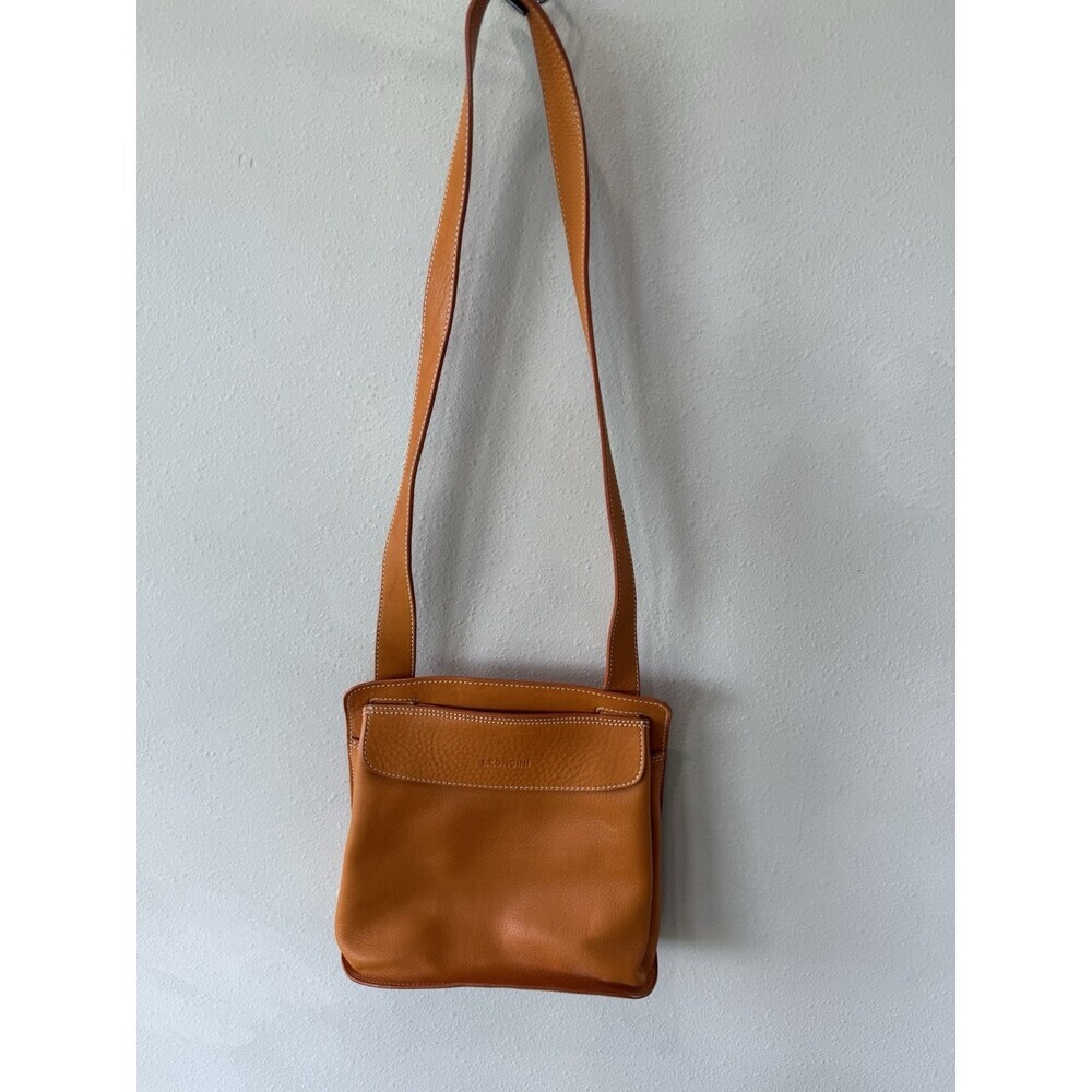 Leoncini Leather Orange Leather Hand Bag Crossbody Italy Purse